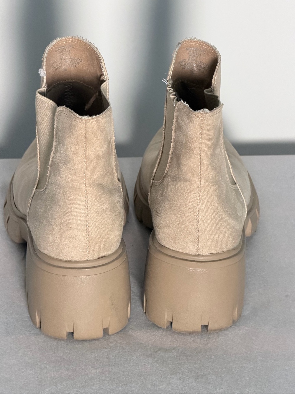 Madden Girl Taupe Chunky Chelsea Booties - Picture 6 of 9